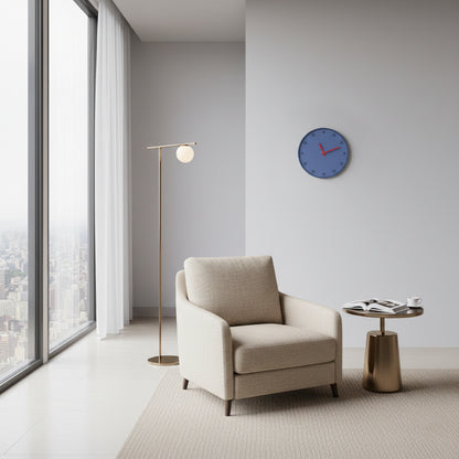 Nordic Pop Round Clock — Misty Blue