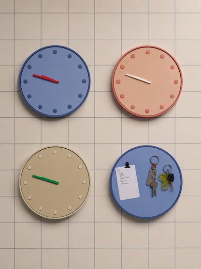 Nordic Pop Round Clock — Misty Blue