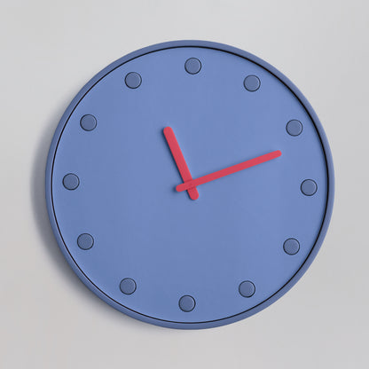 Nordic Pop Round Clock — Misty Blue