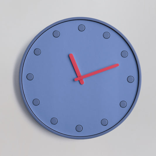 Nordic Pop Round Clock — Misty Blue